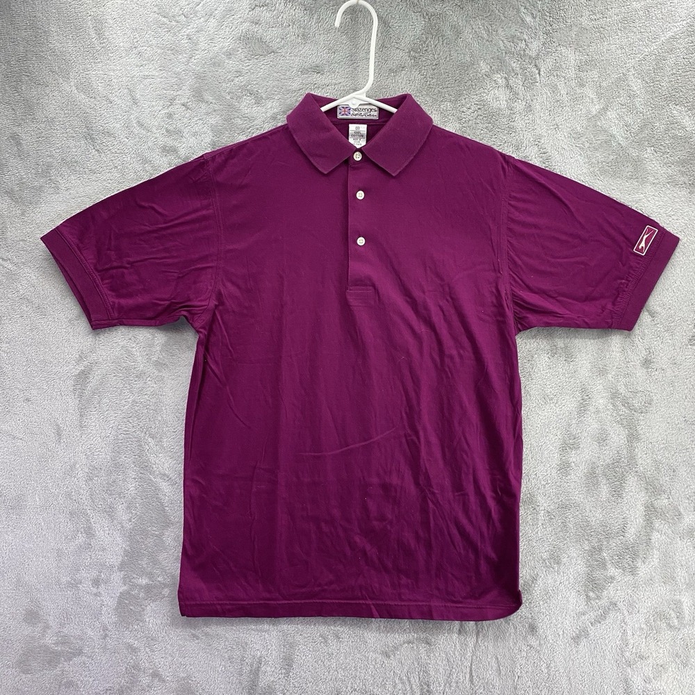 Slazenger Polo Shirt Men's Small Magenta Country Club Performance Knit Golf